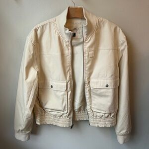 Cream Bomber Jacket